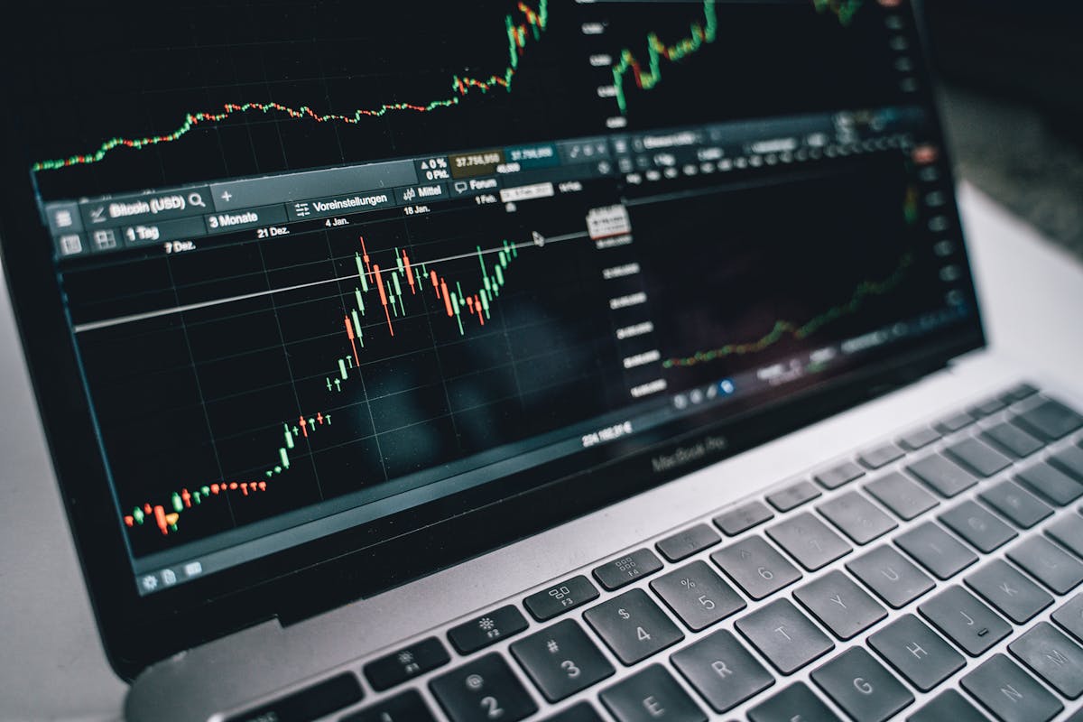 Handelsbildschirm mit Anzeige von Hebel- und Margin-Niveaus